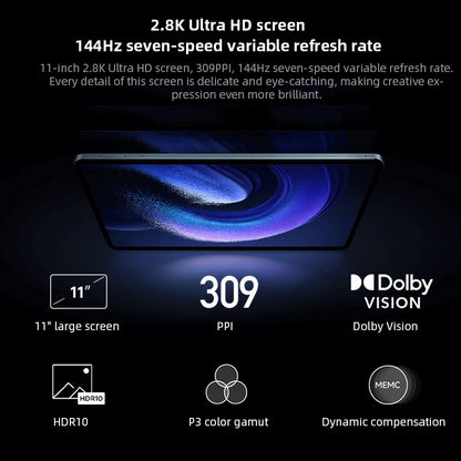 Global ROM Xiaomi Mi Pad 6 Snapdragon 870 Octa Core 2.8K 144Hz Screen 13MP Camera 8840mAh Battery 4 Speakers Dolby Vision - Tech genius & freaks