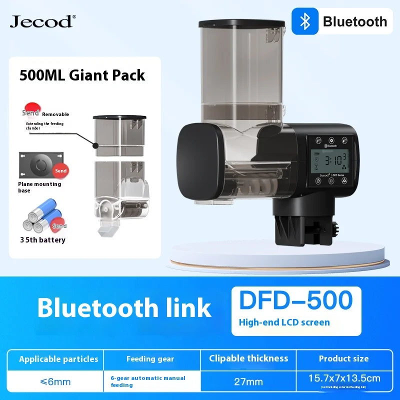 jebao jecod fish tank Bluetooth feeder 250ML 500ML intelligent timed ornamental fish turtle food aquarium - Tech genius & freaks