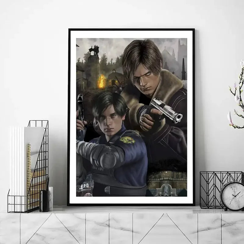 Game R-Resident Leon kennedy Evil POSTER Poster Prints Wall Pictures Living Room Home Decoration Small - Tech genius & freaks