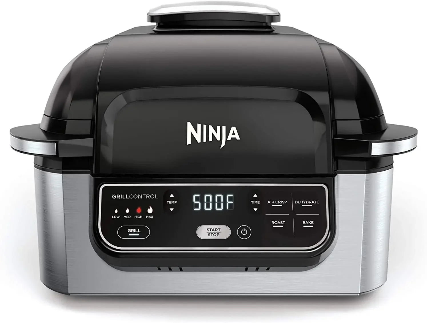 Ninja AG301 Foodi 5-in-1 Indoor Electric Grill with Air Fry, Roast, Bake & Dehydrate - Programmable, Black/Silver - Tech genius & freaks