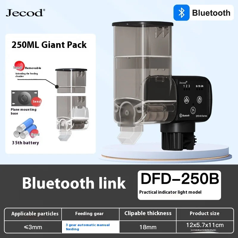 jebao jecod fish tank Bluetooth feeder 250ML 500ML intelligent timed ornamental fish turtle food aquarium - Tech genius & freaks