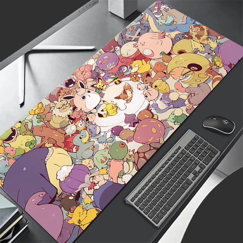 Mouse Pad Lockedge Large Gaming Accessories Computer Gamer Keyboard Pad Pokemon Pikachu Mouse Mat Desk XXL Mousepad For LOL - Tech genius & freaks