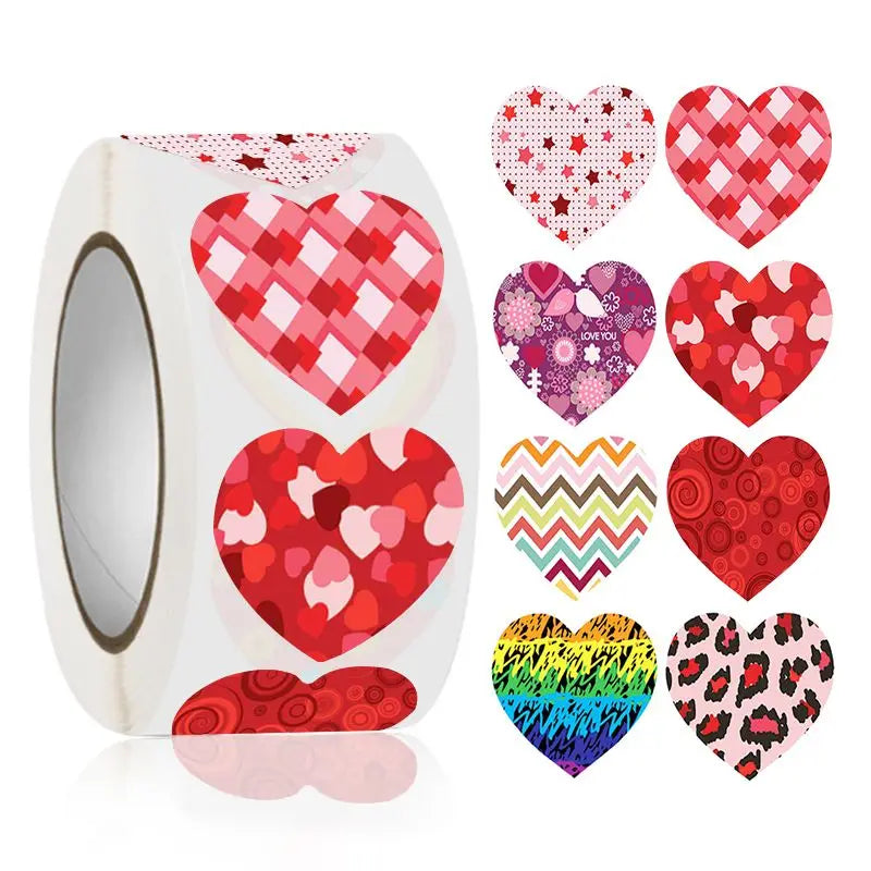 500Pcs/Roll Gift Bag Sticker Candy Bag Seal Sticker Valentines Day Decoration Birthday Party Gift Cute Stationery Sticker - Tech genius & freaks