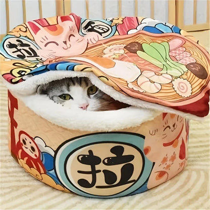 Pet Dog Cat House Kennel Super Large Instant Noodle Warm Dog Cat Nest Beds Cushion Cup Cozy Nest - Tech genius & freaks