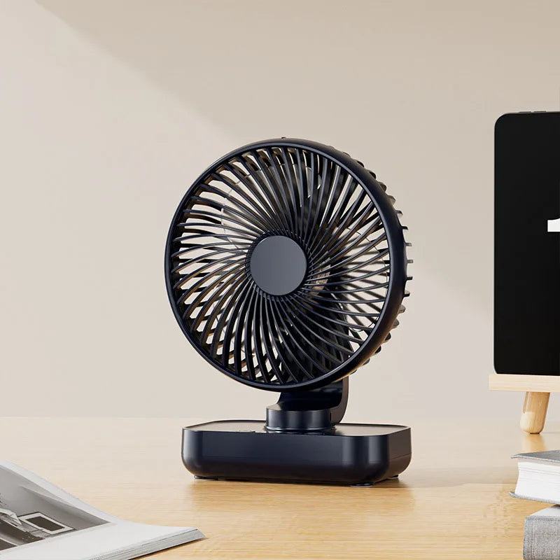 Portable Table Fan Type-c Rechargeable 4 Speeds Desk USB Cooling Fan Wireless Oscillating Wall Hanging Fan 90° Degrees Adjust - Tech genius & freaks