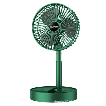 Portable Foldable Retractable Cooling Fan USB Rechargeable Desktop Fan Household Low Noise High Continuous Standby Electric Fan - Tech genius & freaks