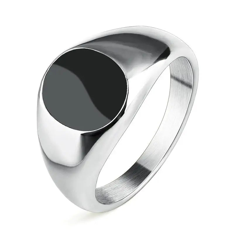 Fashion Male Punk Rock Stainless Steel Black Frosted Ring For Men Women Hip Hop Party Male Wedding Jewelry Gift - Tech genius & freaks