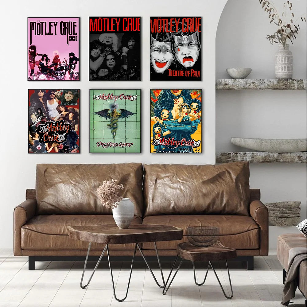 Popular Band Motley_Crues-Retro Anime Posters Sticky HD Quality Wall Art Retro Posters for Home Room Wall Decor - Tech genius & freaks