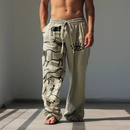 Men's Summer Fashion Casual Beach Pants Wide Leg Pants Hawaiian Style 3D Printed Wide Leg Pants - Tech genius & freaks