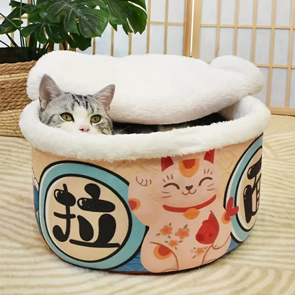 Pet Dog Cat House Kennel Super Large Instant Noodle Warm Dog Cat Nest Beds Cushion Cup Cozy Nest - Tech genius & freaks