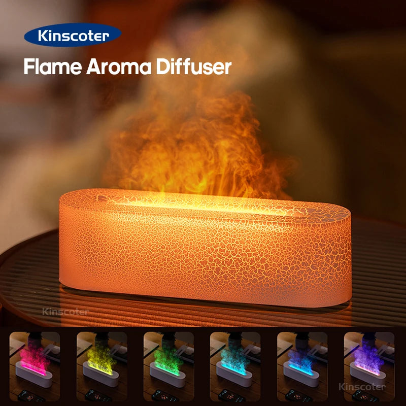 KINSCOTER RGB Flame Aroma Diffuser, Humidifier, LED Essential Oil Maker. - Tech genius & freaks