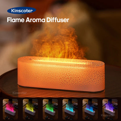 KINSCOTER RGB Flame Aroma Diffuser, Humidifier, LED Essential Oil Maker. - Tech genius & freaks