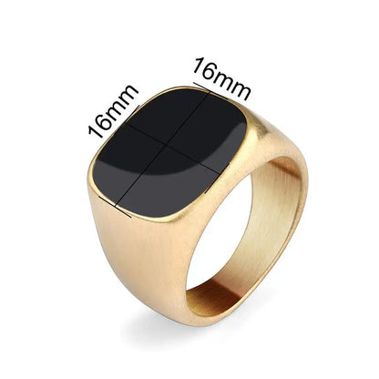 Fashion Male Punk Rock Stainless Steel Black Frosted Ring For Men Women Hip Hop Party Male Wedding Jewelry Gift - Tech genius & freaks