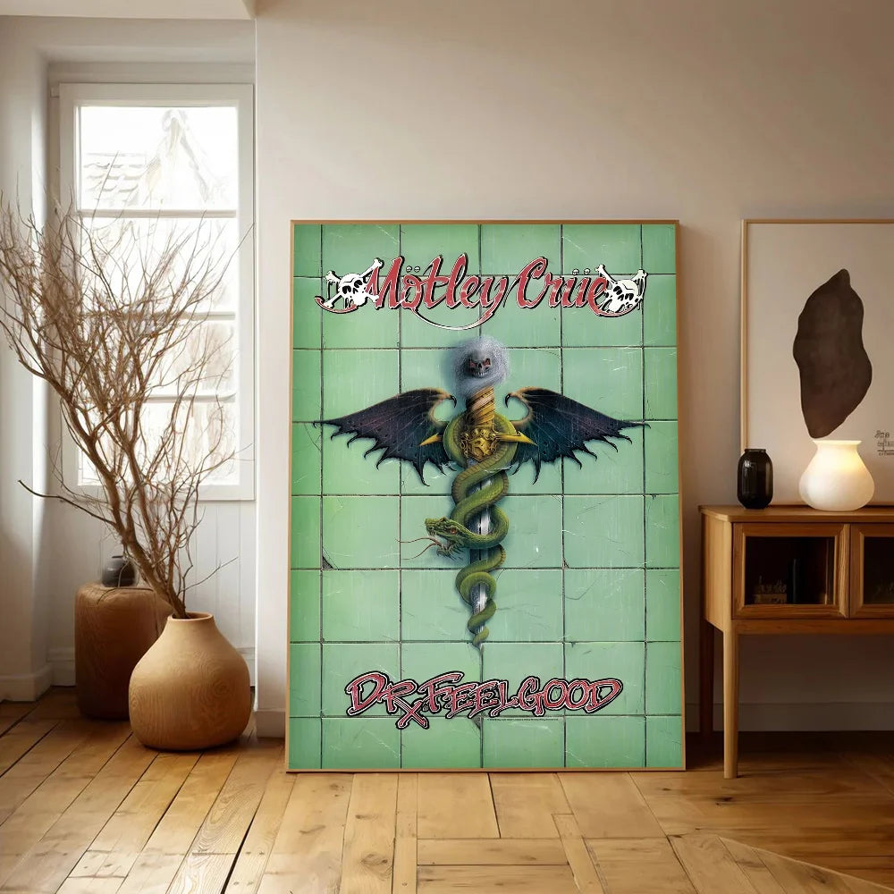 Popular Band Motley_Crues-Retro Anime Posters Sticky HD Quality Wall Art Retro Posters for Home Room Wall Decor - Tech genius & freaks