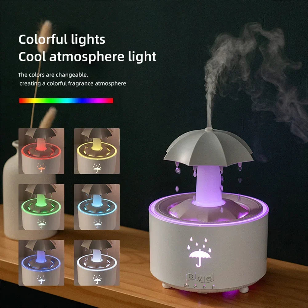 Remote Control Rotating Umbrella Humidifier, LED Light, Aroma Diffuser. - Tech genius & freaks