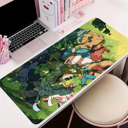 Rubber Mouse Pad Kawaii Non-Slip Desk MatP-pokemon Eevee Cute Large Gaming Mousepad Gamer Printing Mousepad Game Keyboard Pads - Tech genius & freaks