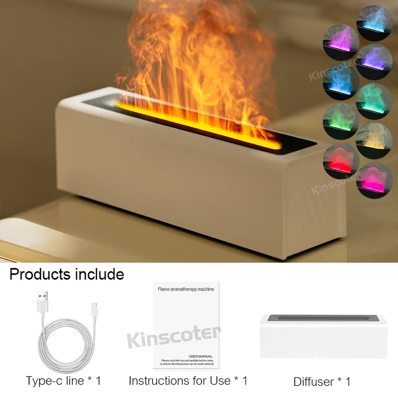 KINSCOTER RGB Flame Aroma Diffuser, Humidifier, LED Essential Oil Maker. - Tech genius & freaks