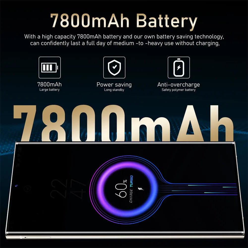 S24 Ultra Android Smartphone 7.3'' HD 5G Snapdragon 8 Gen 3 16GB+1TB Cellphones Mobile Phones Face Unlocked Cell Phone Tablet - Tech genius & freaks