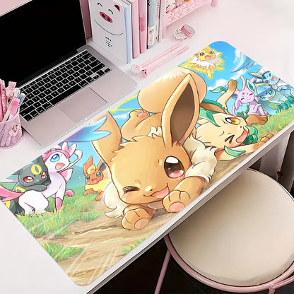 Rubber Mouse Pad Kawaii Non-Slip Desk MatP-pokemon Eevee Cute Large Gaming Mousepad Gamer Printing Mousepad Game Keyboard Pads - Tech genius & freaks