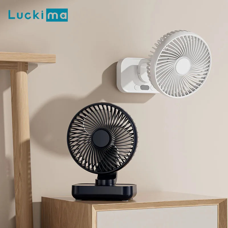 Portable Table Fan Type-c Rechargeable 4 Speeds Desk USB Cooling Fan Wireless Oscillating Wall Hanging Fan 90° Degrees Adjust - Tech genius & freaks