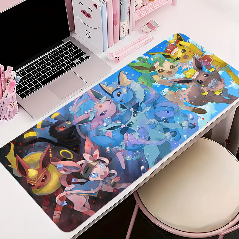 Rubber Mouse Pad Kawaii Non-Slip Desk MatP-pokemon Eevee Cute Large Gaming Mousepad Gamer Printing Mousepad Game Keyboard Pads - Tech genius & freaks