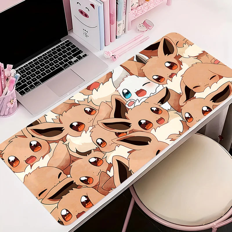 Rubber Mouse Pad Kawaii Non-Slip Desk MatP-pokemon Eevee Cute Large Gaming Mousepad Gamer Printing Mousepad Game Keyboard Pads - Tech genius & freaks