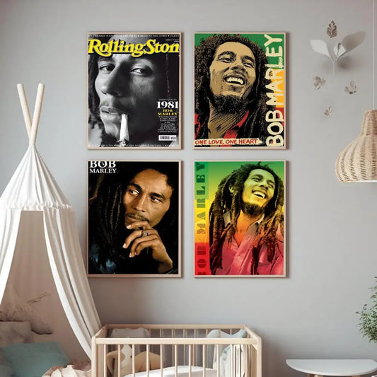 Bob Marley Poster Anime Posters Sticky Whitepaper Sticker DIY Room Bar Cafe Kawaii Room Decor - Tech genius & freaks