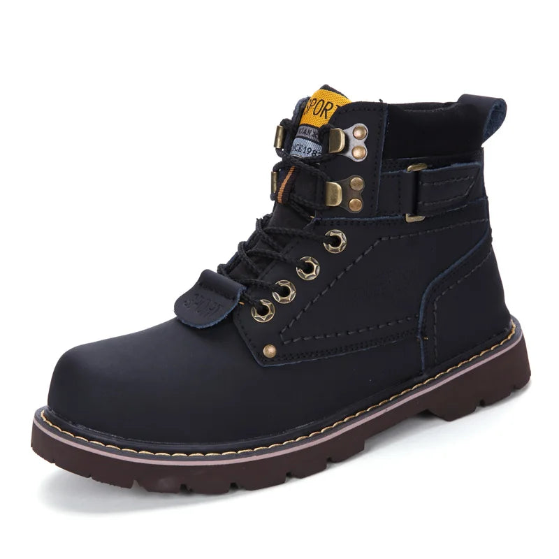 Genuine Leather Mens Women Winter Ankle Military Treking Snow Yellow Designer Tactical Boots Outdoor for Men Work Shoes Sneakers - Tech genius & freaks