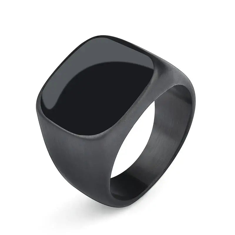 Fashion Male Punk Rock Stainless Steel Black Frosted Ring For Men Women Hip Hop Party Male Wedding Jewelry Gift - Tech genius & freaks