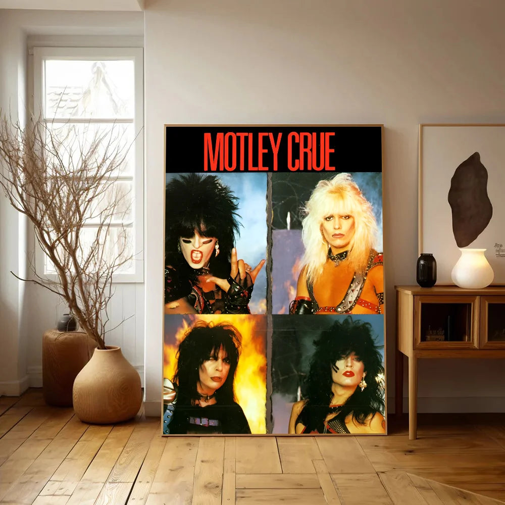 Popular Band Motley_Crues-Retro Anime Posters Sticky HD Quality Wall Art Retro Posters for Home Room Wall Decor - Tech genius & freaks