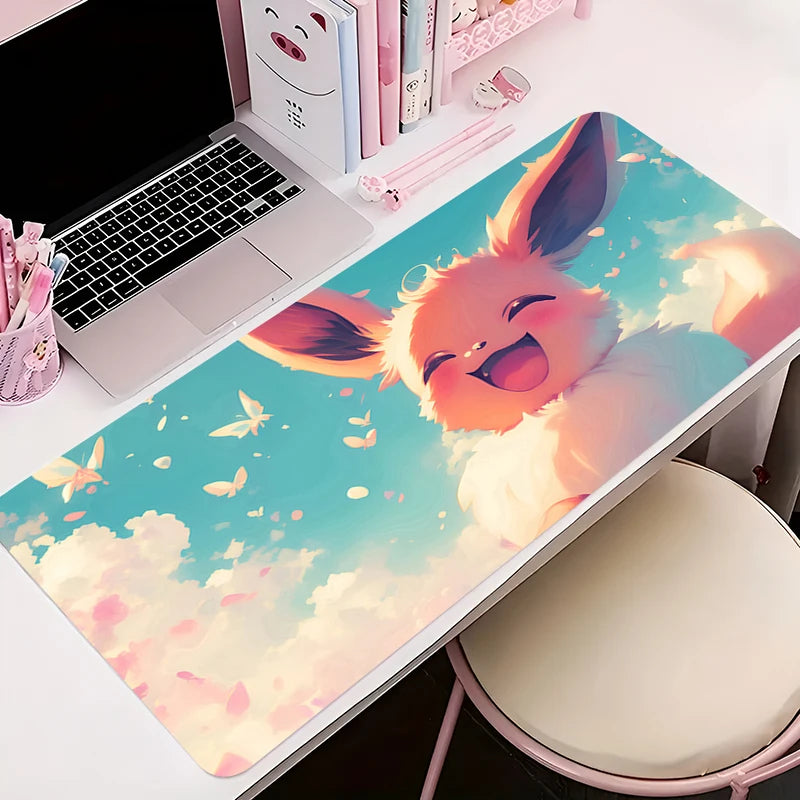 Rubber Mouse Pad Kawaii Non-Slip Desk MatP-pokemon Eevee Cute Large Gaming Mousepad Gamer Printing Mousepad Game Keyboard Pads - Tech genius & freaks