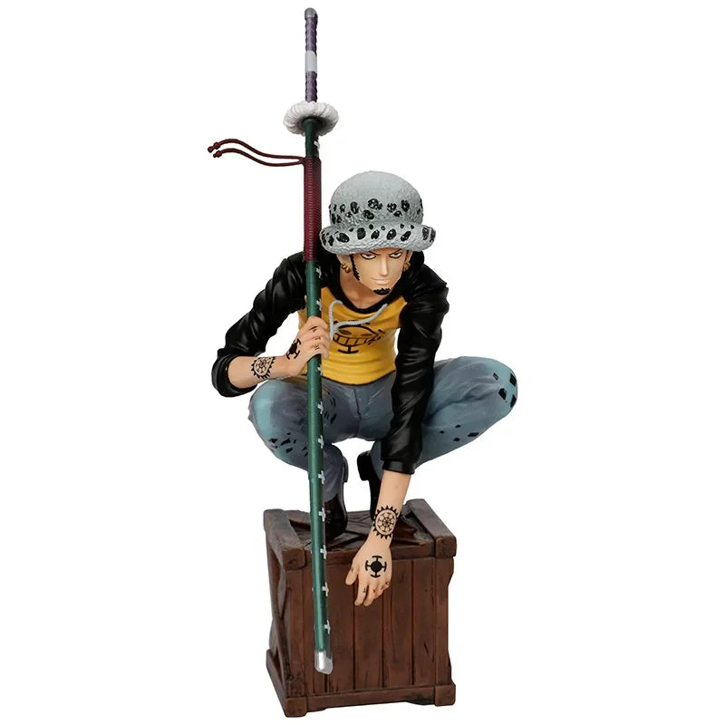 23cm ONE PIECE Anime Figure Oka Shichibukai Trafalgar D. Water Squatting Position Collect Action Figure Pvc Model Doll Gift Toys - Tech genius & freaks