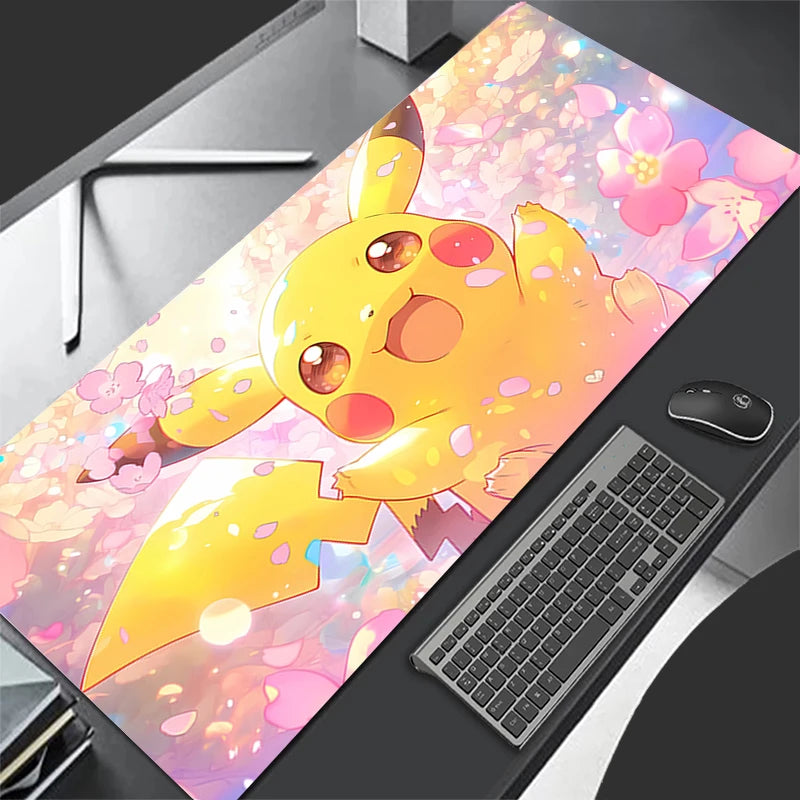 Mouse Pad Lockedge Large Gaming Accessories Computer Gamer Keyboard Pad Pokemon Pikachu Mouse Mat Desk XXL Mousepad For LOL - Tech genius & freaks