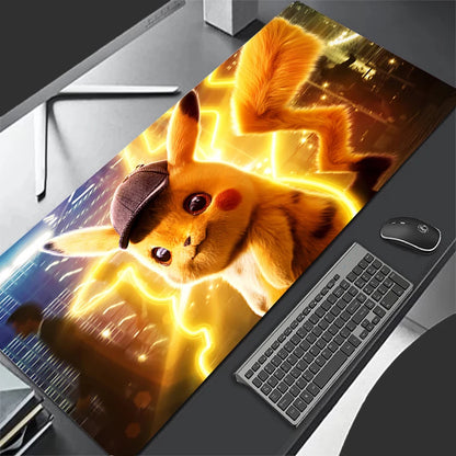 Mouse Pad Lockedge Large Gaming Accessories Computer Gamer Keyboard Pad Pokemon Pikachu Mouse Mat Desk XXL Mousepad For LOL - Tech genius & freaks