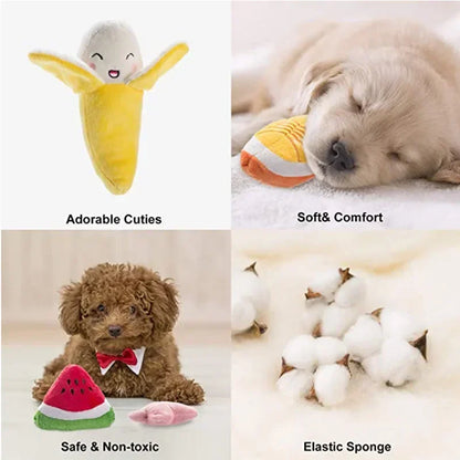 Puppy Dog Plush Squeaky Toy for Small Medium Dogs Cute Bone Carrot Toy for Aggressive Chewers Pet Cat Products Puppy Accessories - Tech genius & freaks