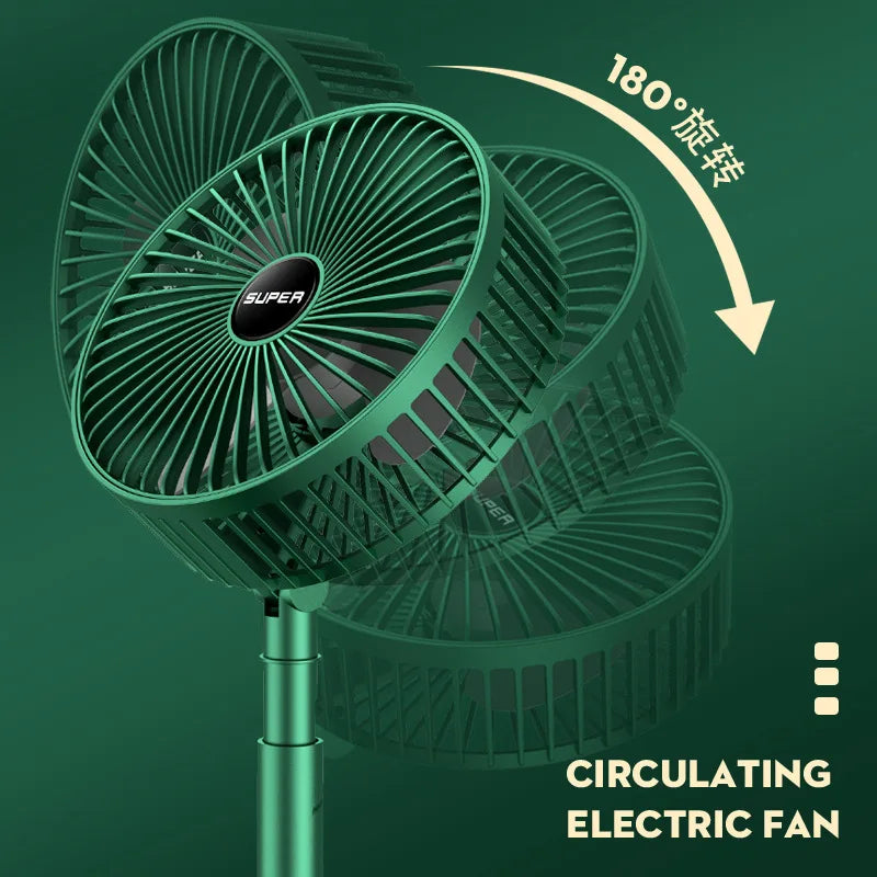 Portable Foldable Retractable Cooling Fan USB Rechargeable Desktop Fan Household Low Noise High Continuous Standby Electric Fan - Tech genius & freaks