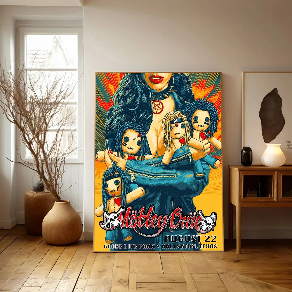 Popular Band Motley_Crues-Retro Anime Posters Sticky HD Quality Wall Art Retro Posters for Home Room Wall Decor - Tech genius & freaks