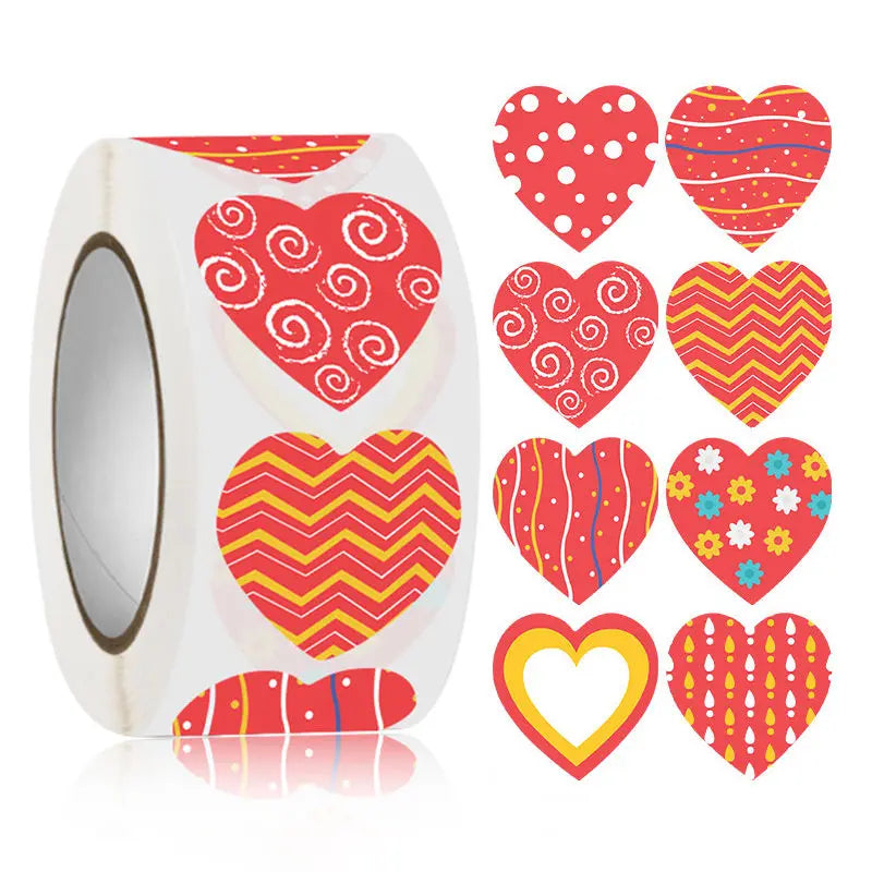 500Pcs/Roll Gift Bag Sticker Candy Bag Seal Sticker Valentines Day Decoration Birthday Party Gift Cute Stationery Sticker - Tech genius & freaks