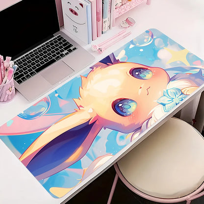 Rubber Mouse Pad Kawaii Non-Slip Desk MatP-pokemon Eevee Cute Large Gaming Mousepad Gamer Printing Mousepad Game Keyboard Pads - Tech genius & freaks