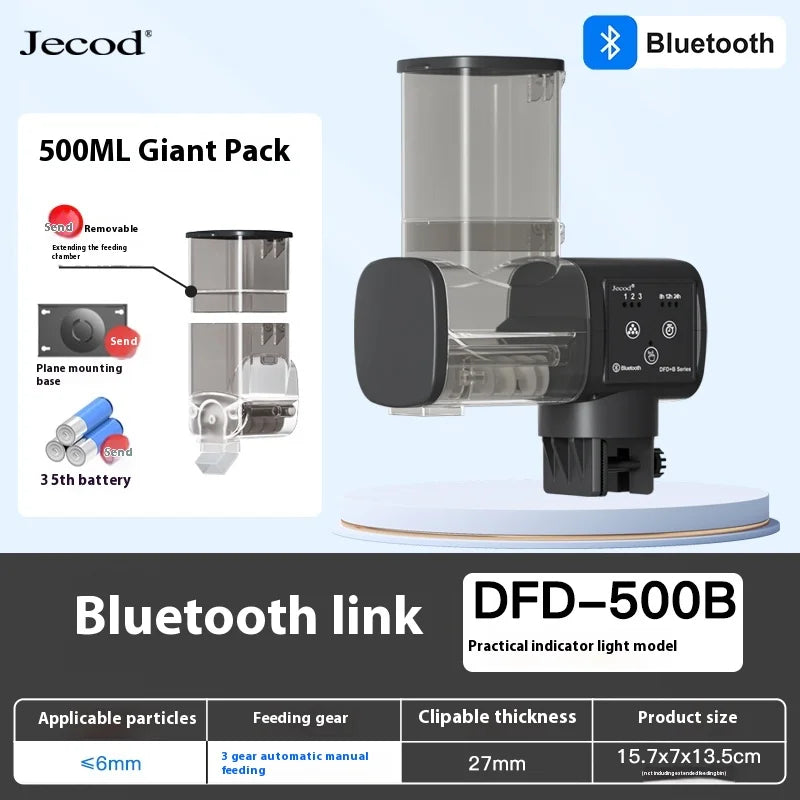 jebao jecod fish tank Bluetooth feeder 250ML 500ML intelligent timed ornamental fish turtle food aquarium - Tech genius & freaks