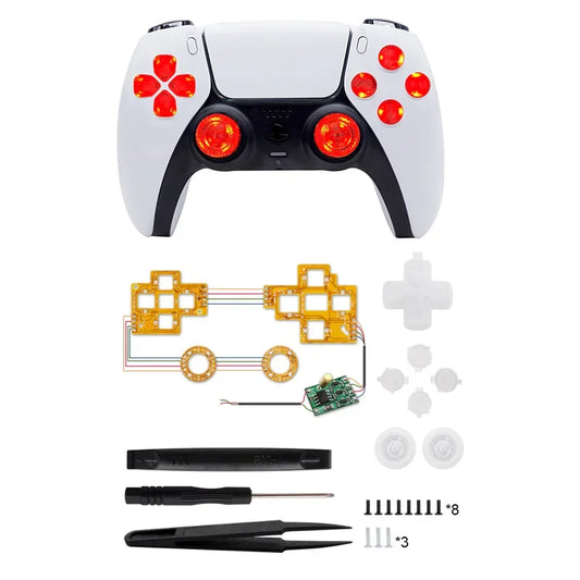 For PS5 Controller DIY Color Light Board 6 Colors Can Switch DIY Luminated D-pad Thumbsticks Buttons LED Kit For Playstation 5 - Tech genius & freaks