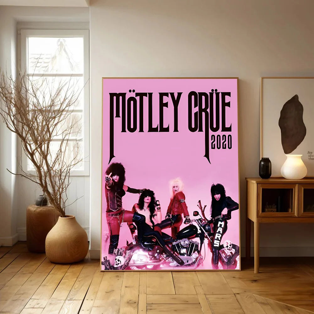 Popular Band Motley_Crues-Retro Anime Posters Sticky HD Quality Wall Art Retro Posters for Home Room Wall Decor - Tech genius & freaks