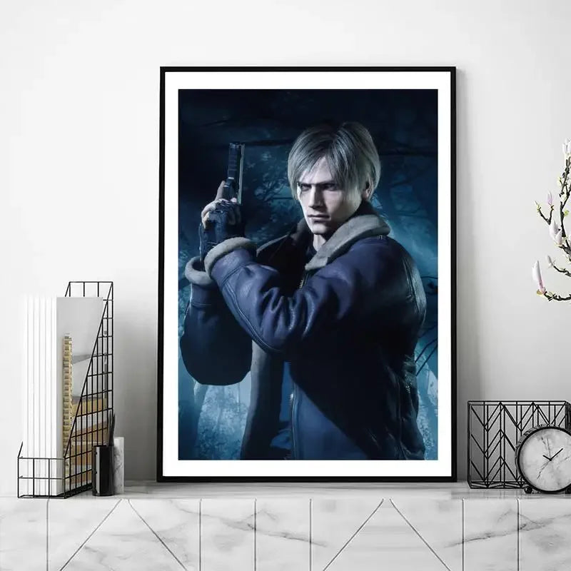 Game R-Resident Leon kennedy Evil POSTER Poster Prints Wall Pictures Living Room Home Decoration Small - Tech genius & freaks