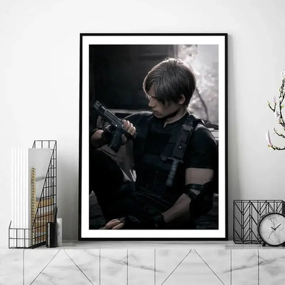 Game R-Resident Leon kennedy Evil POSTER Poster Prints Wall Pictures Living Room Home Decoration Small - Tech genius & freaks