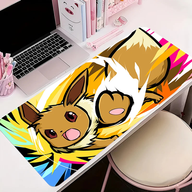 Rubber Mouse Pad Kawaii Non-Slip Desk MatP-pokemon Eevee Cute Large Gaming Mousepad Gamer Printing Mousepad Game Keyboard Pads - Tech genius & freaks