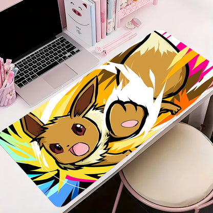 Rubber Mouse Pad Kawaii Non-Slip Desk MatP-pokemon Eevee Cute Large Gaming Mousepad Gamer Printing Mousepad Game Keyboard Pads - Tech genius & freaks