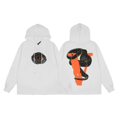 2024 Fashion SS Vlone Hiroshi Fujiwara Cotton Print Loose and Comfortable Couple Clothing Autumn and Winter Hoodie Trend Wear - Tech genius & freaks