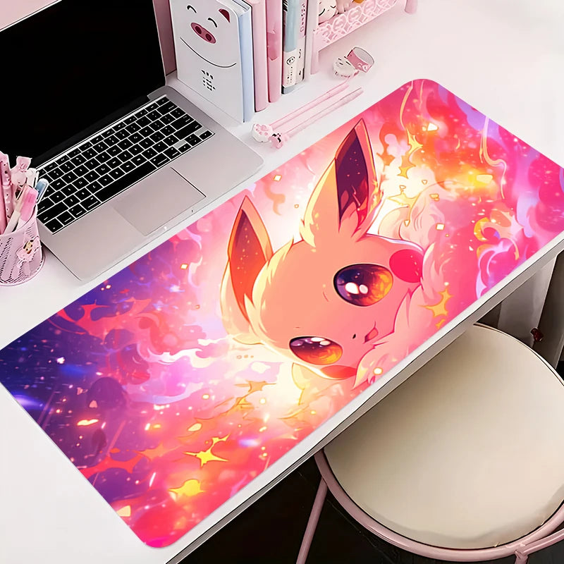 Rubber Mouse Pad Kawaii Non-Slip Desk MatP-pokemon Eevee Cute Large Gaming Mousepad Gamer Printing Mousepad Game Keyboard Pads - Tech genius & freaks