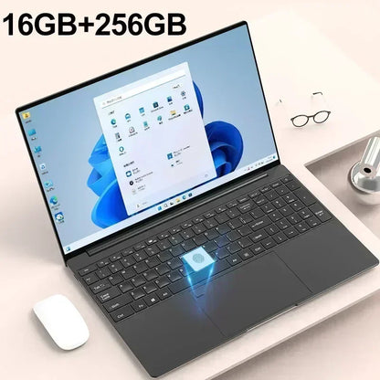 15.6" Portable Laptop 32GB Ram DDR4 2TB SSD Intel N5095 Windows 11 Notebook Pc Gamer Office Computer with Backlit Fingerprint - Tech genius & freaks