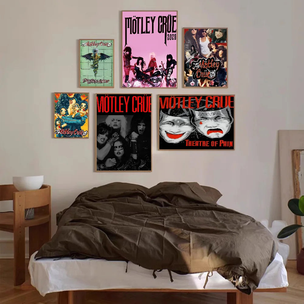 Popular Band Motley_Crues-Retro Anime Posters Sticky HD Quality Wall Art Retro Posters for Home Room Wall Decor - Tech genius & freaks